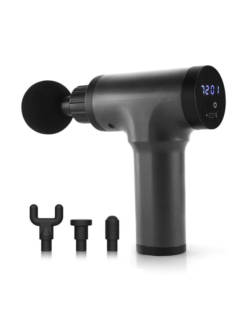 مسدس تدليك اهتزازي لاسترخاء العضلات بقوة 25 وات من 99 جير مزود بـ 4 رؤوس تدليك